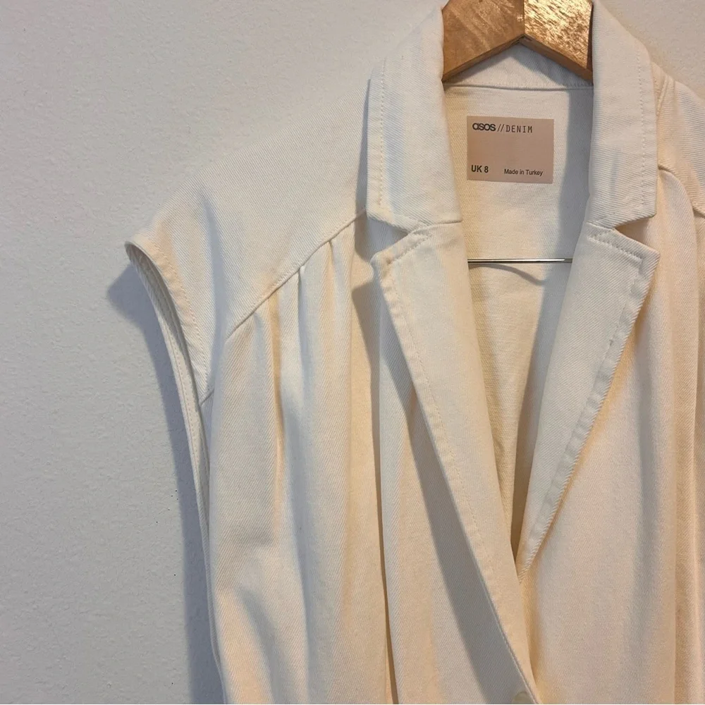 ASOS 8 Women’s Cream Button-Down Maxi Belted Dress - Picture 7 of 11